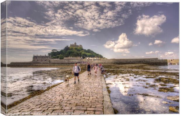 Causeway to the Mount  Canvas Print by Rob Hawkins