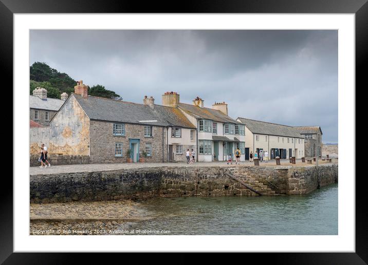 St Michaels mount harbour cottages  Framed Mounted Print by Rob Hawkins