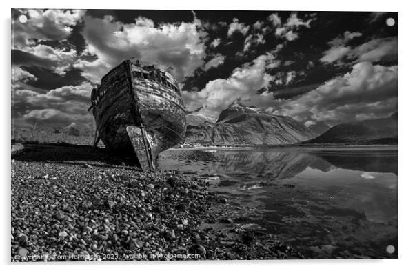 The Corpach Shipwreck (MONO) Acrylic by Tom McPherson