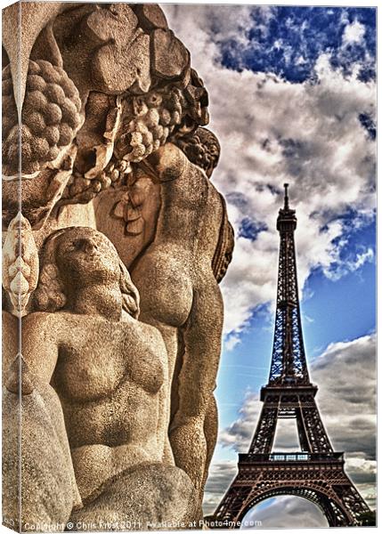Nudes at the Eiffel Canvas Print by Chris Frost