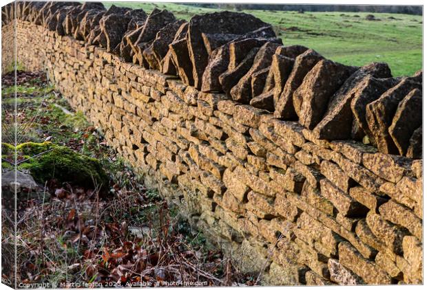 Cotswolds drystone wall Canvas Print by Martin fenton