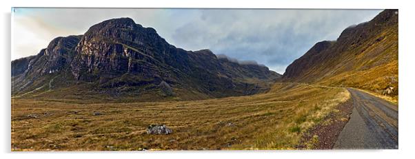 Highland cliff panorama Acrylic by Gary Eason