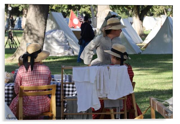 Civil War Reenactment Fresno California Acrylic by Arun 