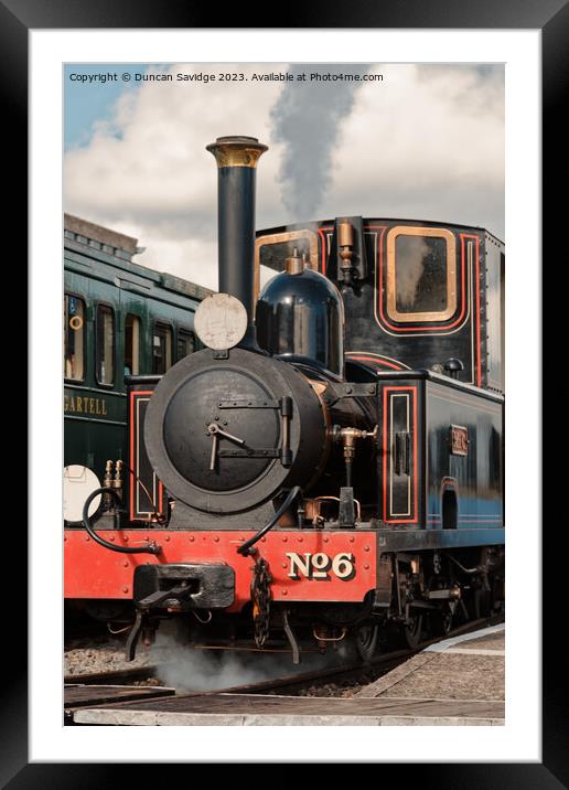 No. 6 Mr G Steam Locomotive at Gartell Light Railway  Framed Mounted Print by Duncan Savidge