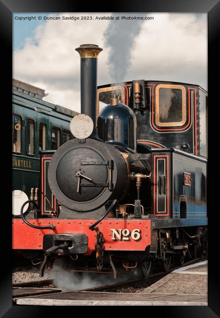 No. 6 Mr G Steam Locomotive at Gartell Light Railway  Framed Print by Duncan Savidge