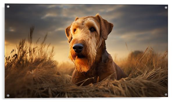 Airedale Terrier Acrylic by K9 Art