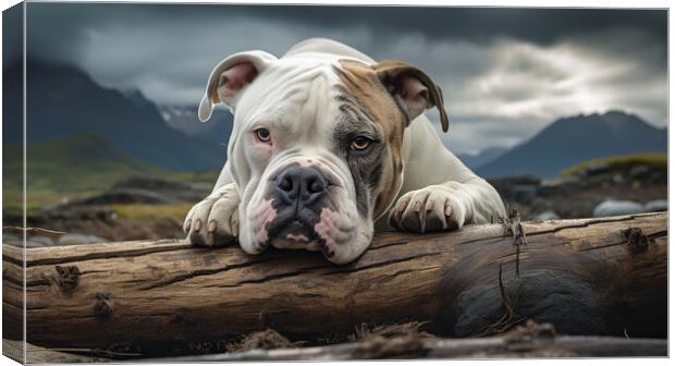 American Bulldog Canvas Print by K9 Art