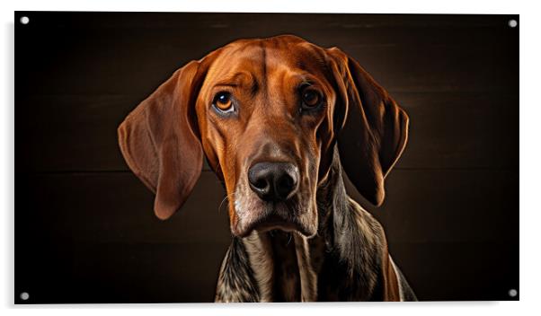 American English Coonhound Acrylic by K9 Art