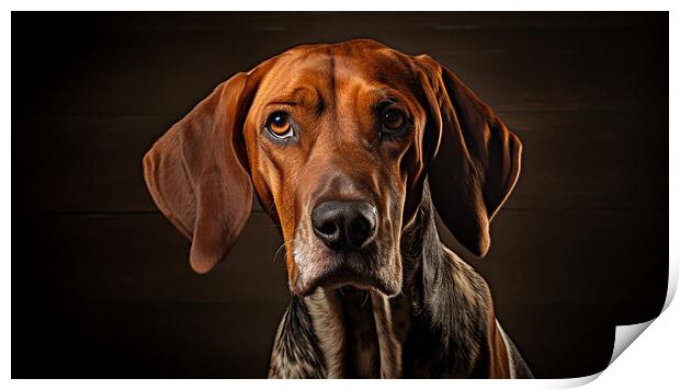 American English Coonhound Print by K9 Art