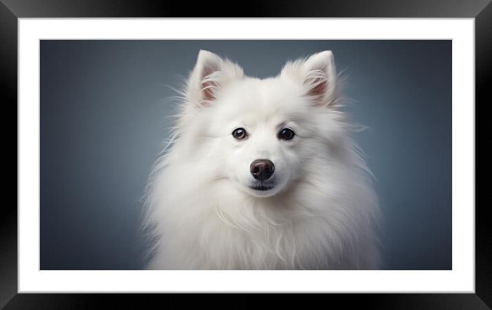 American Eskimo Dog Framed Mounted Print by K9 Art