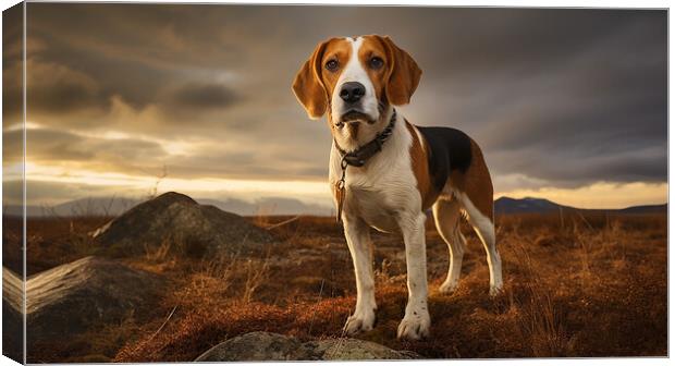 American Foxhound  Canvas Print by K9 Art