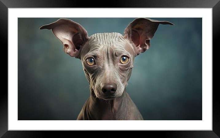 American Hairless Terrier  Framed Mounted Print by K9 Art
