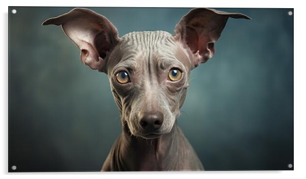 American Hairless Terrier  Acrylic by K9 Art