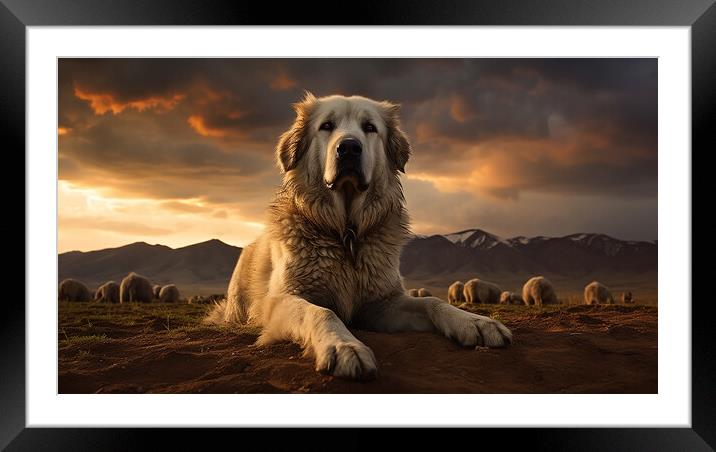 Anatolian Shepherd Dog Framed Mounted Print by K9 Art