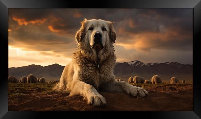Anatolian Shepherd Dog Framed Print by K9 Art