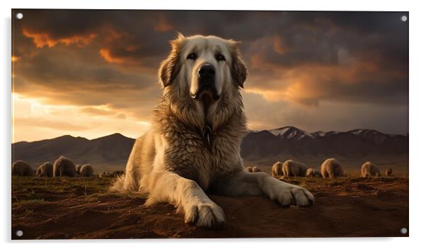 Anatolian Shepherd Dog Acrylic by K9 Art