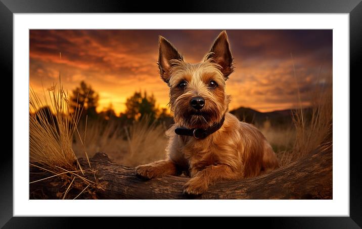 Australian Terrier  Framed Mounted Print by K9 Art