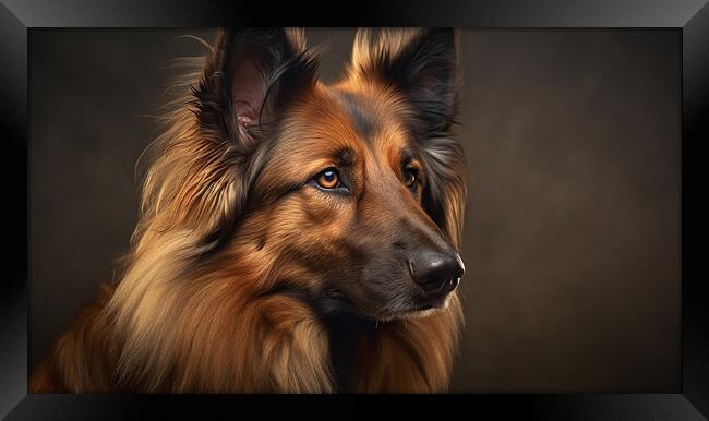 Belgian Tervuren Framed Print by K9 Art