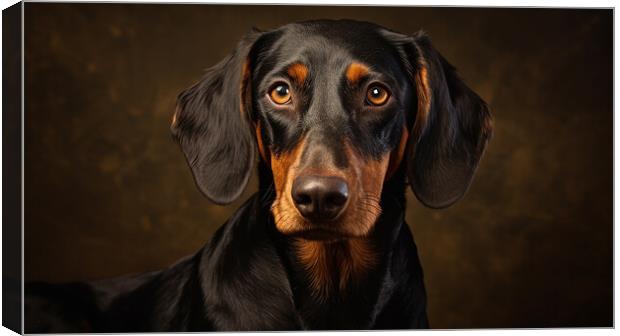 Black And Tan Coonhound Canvas Print by K9 Art