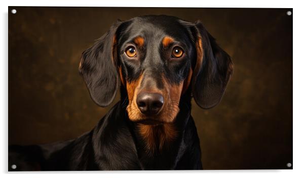 Black And Tan Coonhound Acrylic by K9 Art