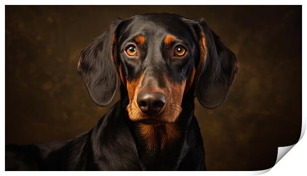 Black And Tan Coonhound Print by K9 Art