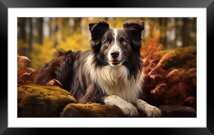 Border Collie Framed Mounted Print by K9 Art