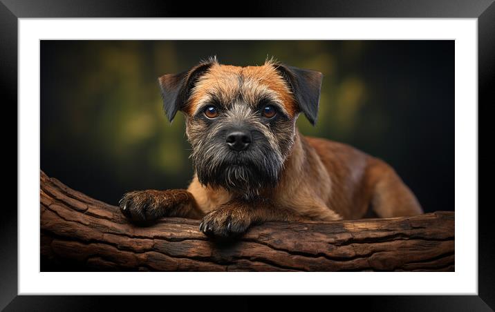 Border Terrier Framed Mounted Print by K9 Art