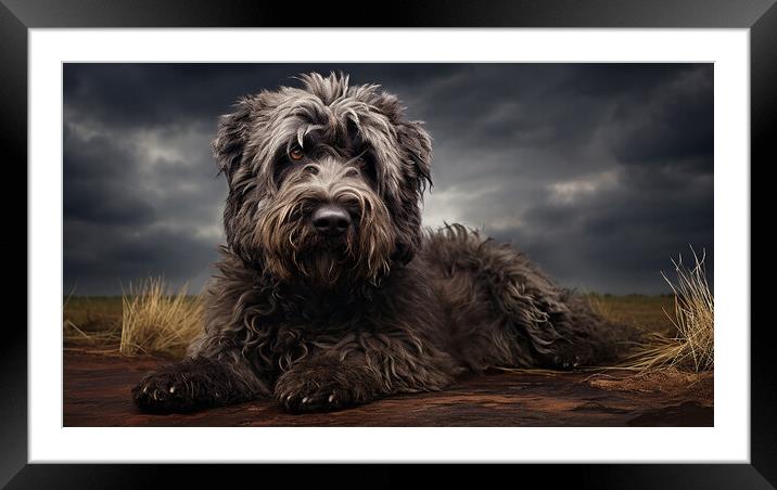 Bouvier Des Flandres Framed Mounted Print by K9 Art