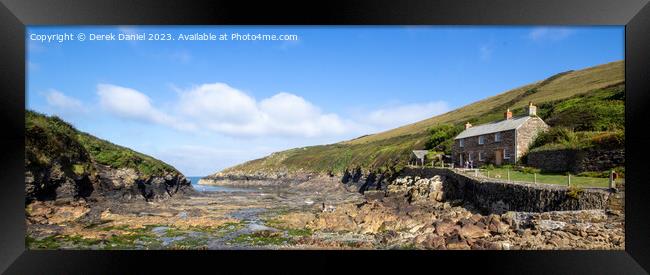 A Rocky Haven by the Cornish Coast Framed Print by Derek Daniel