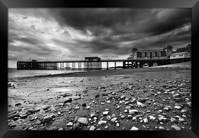 Penarth Pier Monochrome Framed Print by Steve Purnell