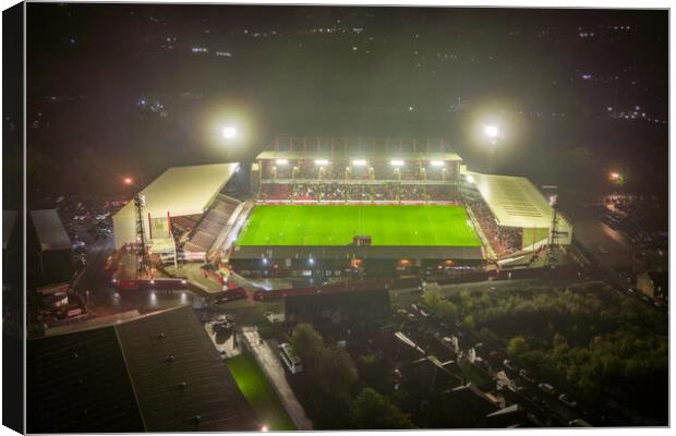 Oakwell on Match Night Canvas Print by Apollo Aerial Photography
