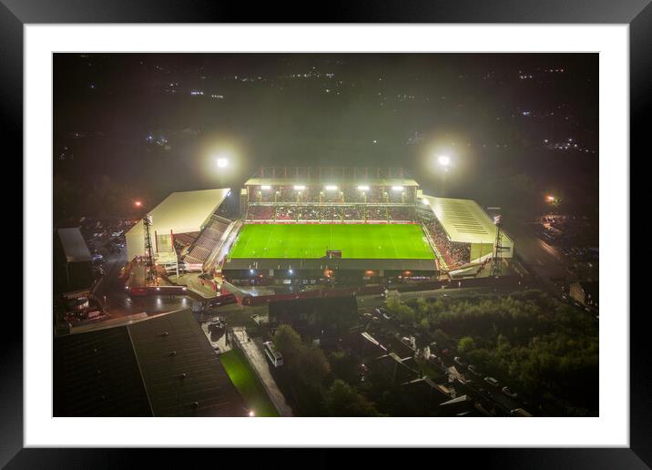 Oakwell on Match Night Framed Mounted Print by Apollo Aerial Photography