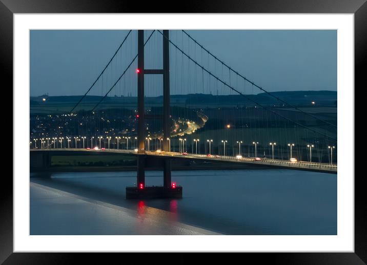 The Humber at Night Framed Mounted Print by Apollo Aerial Photography