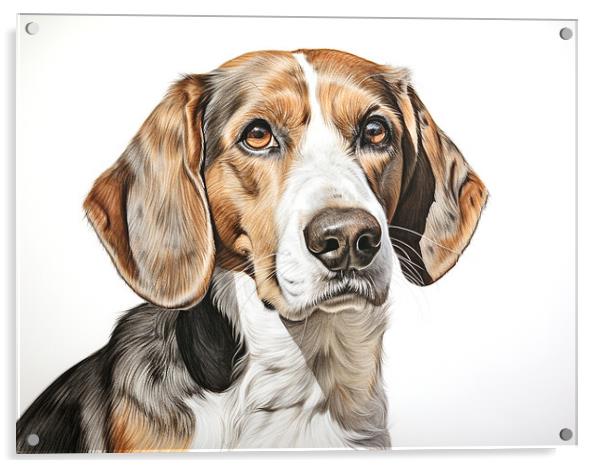 Beagle Pencil Drawing Acrylic by K9 Art