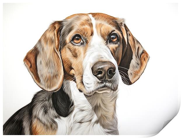 Beagle Pencil Drawing Print by K9 Art