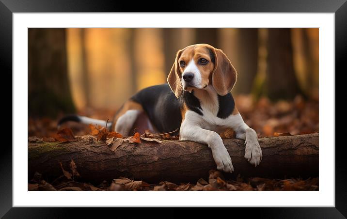 Beagle Framed Mounted Print by K9 Art