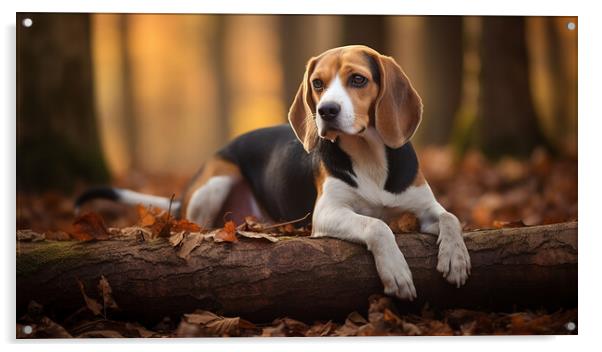 Beagle Acrylic by K9 Art
