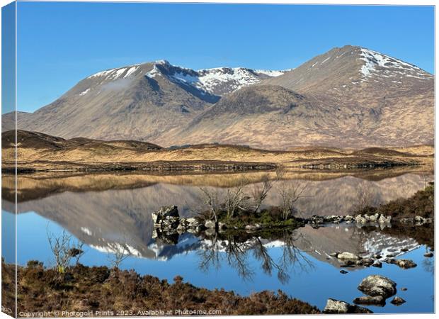 Black  Mount and Loch Tulla in the Highlands of Scotland Canvas Print by Photogold Prints