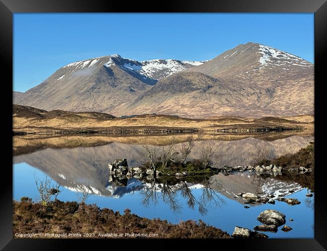 Black  Mount and Loch Tulla in the Highlands of Scotland Framed Print by Photogold Prints