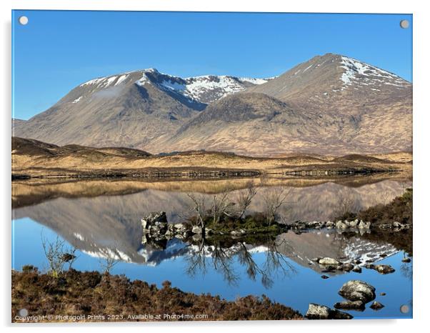 Black  Mount and Loch Tulla in the Highlands of Scotland Acrylic by Photogold Prints