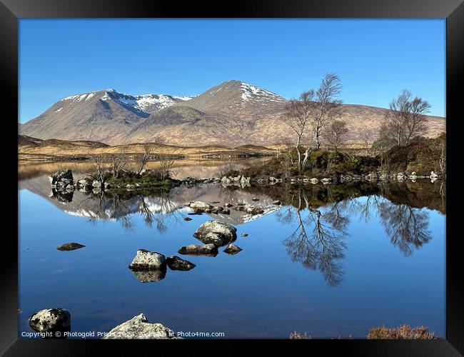 Black  Mount and Loch Tulla reflection  , summer in the Highlands of Scotland Framed Print by Photogold Prints