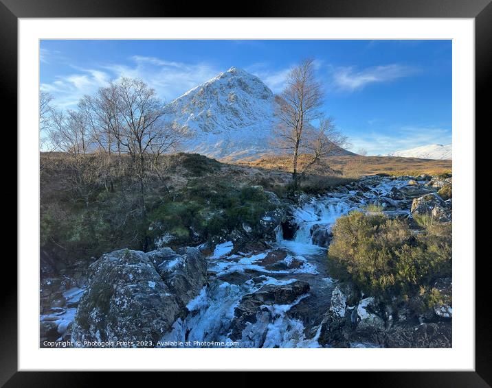 snowy Buachaille Etive Mor , winter in the Highlands of Scotland Framed Mounted Print by Photogold Prints