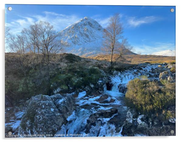 snowy Buachaille Etive Mor , winter in the Highlands of Scotland Acrylic by Photogold Prints