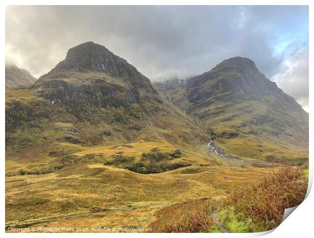 Glencoe , autumn in the Highlands of Scotland Print by Photogold Prints