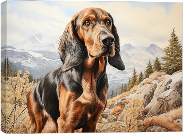 Bavarian Mountain Scent Dog Pencil Drawing Canvas Print by K9 Art