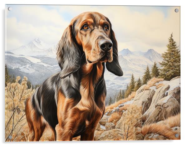 Bavarian Mountain Scent Dog Pencil Drawing Acrylic by K9 Art