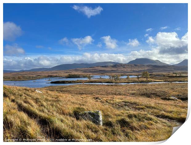 Rannoch Moor in the Highlands of Scotland Print by Photogold Prints