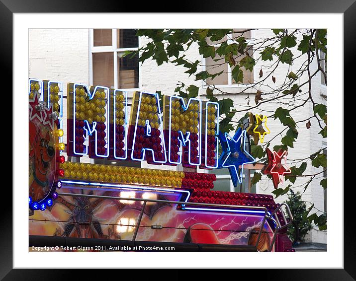 Miami sign in neon Framed Mounted Print by Robert Gipson