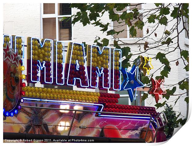 Miami sign in neon Print by Robert Gipson