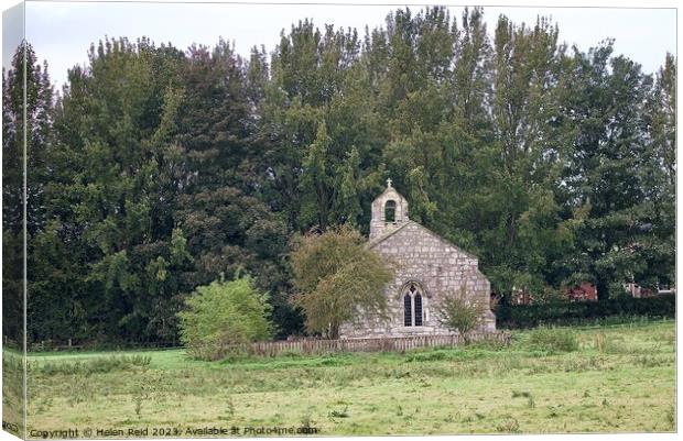St Mary’s, Lead, North Yorkshire, English chapel set in country side Canvas Print by Helen Reid